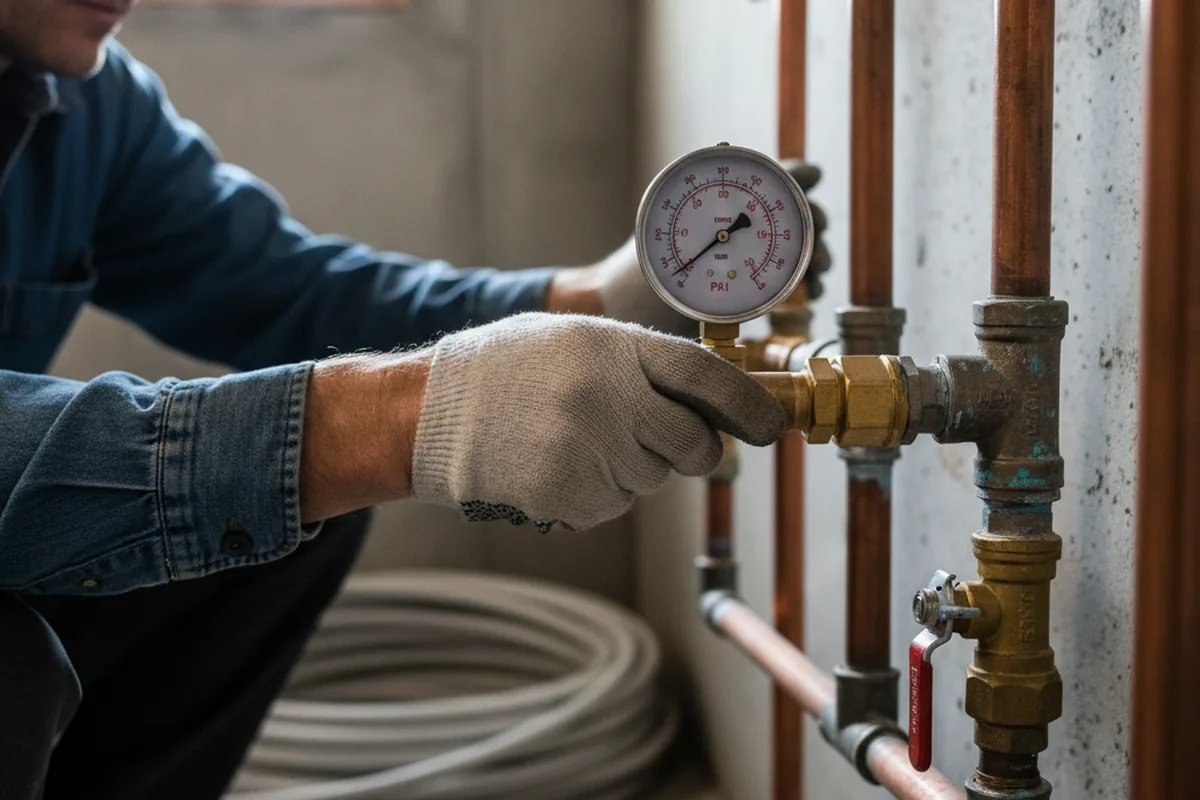 Pressure testing a repaired line during Water Line Repair in Broomfield